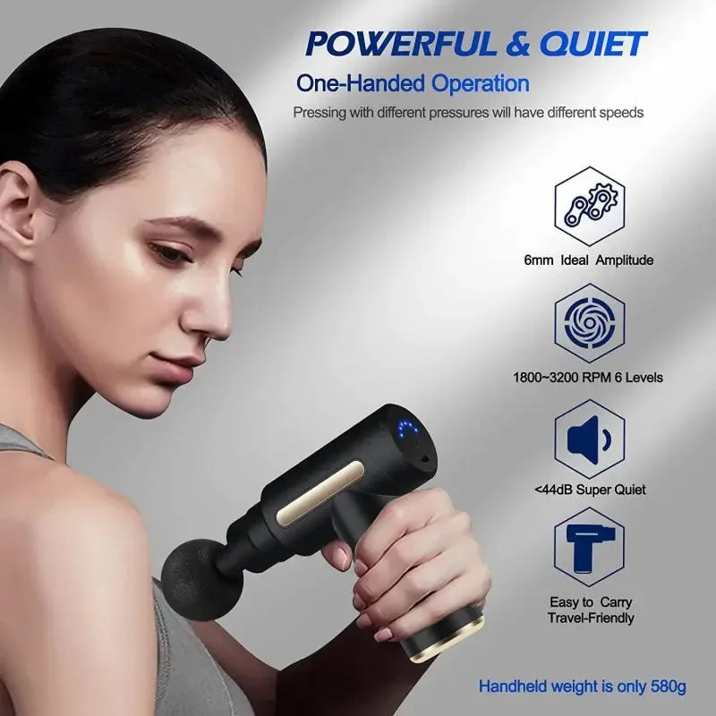 Portable Fascia Gun Deep Tissue Massage Mini Lightweight Adjustable Speed Whole Body Massage Equipment